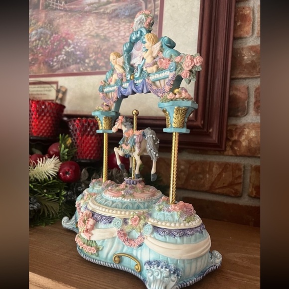 Rare Vintage 1970's Hand
Painted Cherub Musical
Carousel Featuring
Motion Horse - Picture 7 of 8